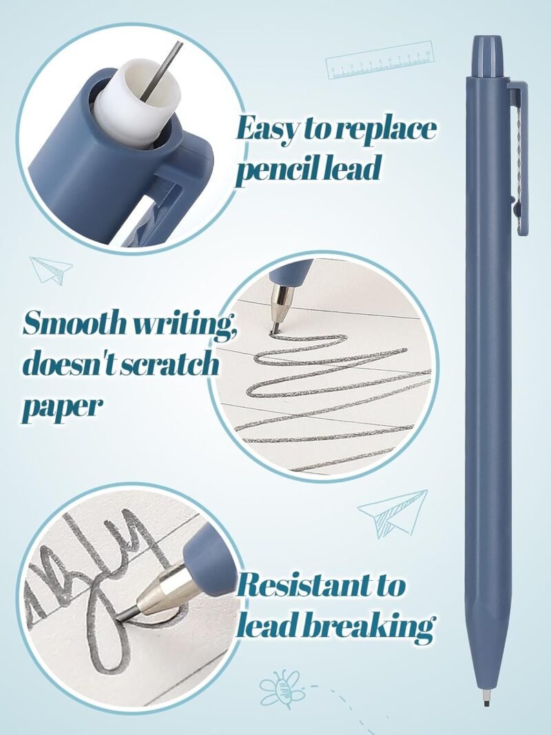 School Supplies Kit - 24 Pcs Back to School Essentials for High School and College Students, Include Big Capacity Pencil Pouch, Quick Dry 0.5mm Black Ink Pens, Mechanical Pencils and Much More, 1 Set - Image 4