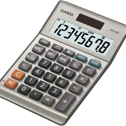 Casio MS-80B Calculator – Desktop Calculator with Tax & Currency Tools | General Purpose | Large Display | Ideal for Home, Office & Everyday Math