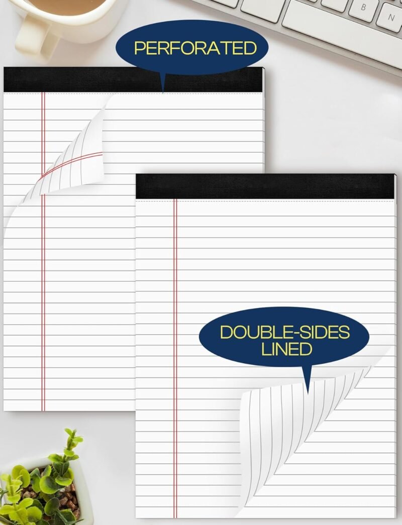 Legal Pads 8.5 x 11 White Note Pads 8.5 x 11 In 2 Pack Notepads 8.5 x 11 Writing Pads of Paper 8.5 x 11 Legal Notepads Wide Ruled White Lined Paper Pads 8.5 x 11 30 Sheets Per Legal Note Pads 8.5 x 11 - Image 5