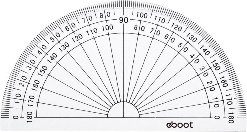 EBOOT 50 Pcs Math Protractors Plastic Protractor 180 Degrees, 4 Inches(Clear) - Image 2