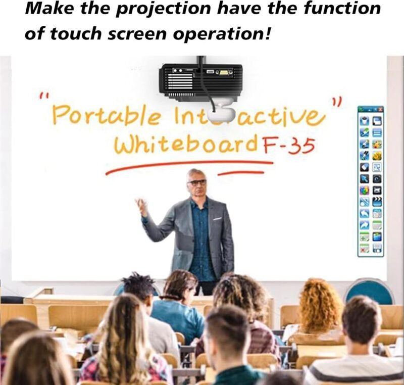 Portable Interactive Whiteboard - Smart Teaching Whiteboard, Long Focus Interactive Screen, Auto Calibration, Easy to Setup, Ideal for Home, Office, Classrooms, Conference Room, Presentation - Image 2