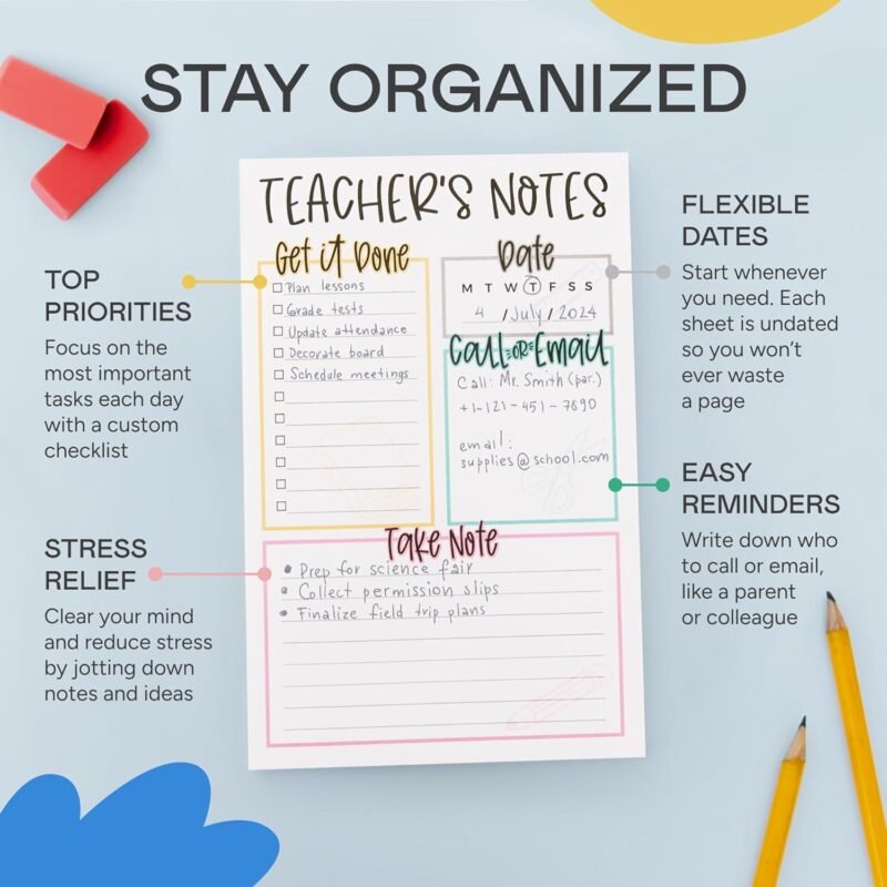Tiny Expressions Teacher Notepad - To Do List Note Pad - Stationary Must Haves for Elementary and Middle School - Teacher Appreciation Gifts - Image 3