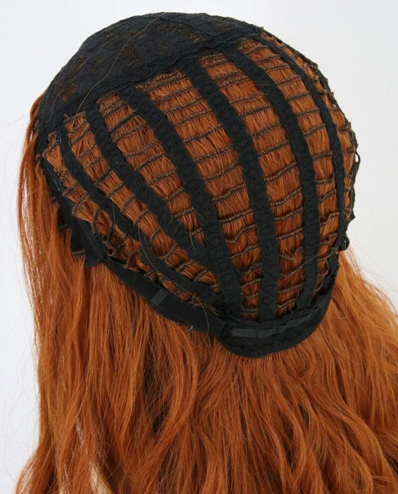 Women Wigs Long Curly Dark Red Ginger Cosplay Halloween Costume Wigs Auburn Brown wig - Image 6