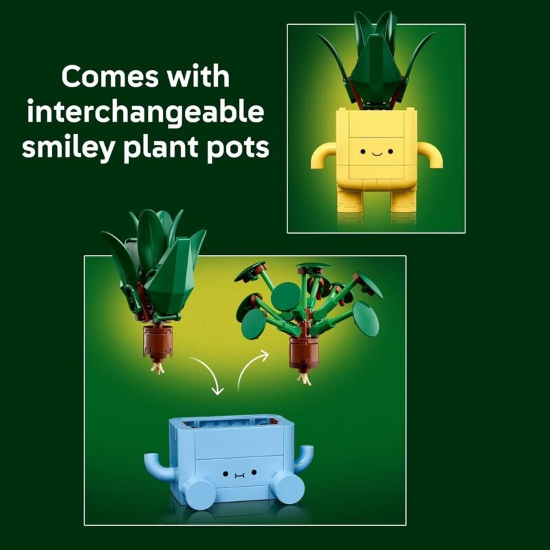 LEGO Botanicals Happy Plants Building Toys - Bedroom or Dorm Room Decor for Girls, Boys, & Adults, Desk or Shelf Display - Birthday Gift Ideas for Kids, Ages 9+ - 10349 - Image 5