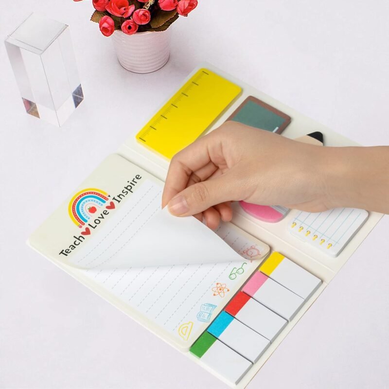 Teaching is A Work of Heart Sticky Notes Set Blackboard Self-Stick Note Pads Teacher Appreciation Gift Writing Memo Pads School Office Supplies - Image 3