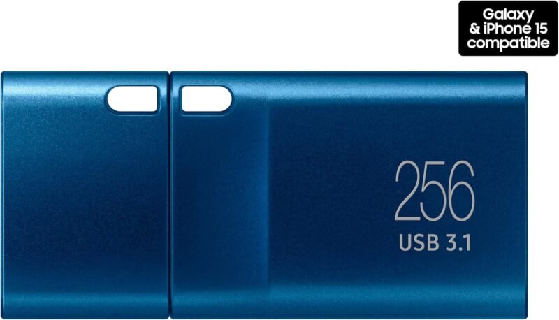 Samsung Type-C USB Flash Drive, 256GB, Transfers 4GB Files in 11 Secs w/Up to 400MB/s 3.13 Read Speeds, Compatible w/USB 3.0/2.0, Waterproof, 2022, Blue, MUF-256DA/AM - Image 2