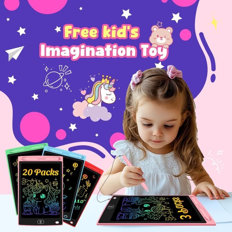 20 Pack LCD Writing Tablet for Kids - Erasable and Reusable Toddler Doodle Board in 8.5 inch, Ideal Drawing Pad for Learning Toy for Ages 3-8, Gift for Girls Boys (20 Pack) - Image 4
