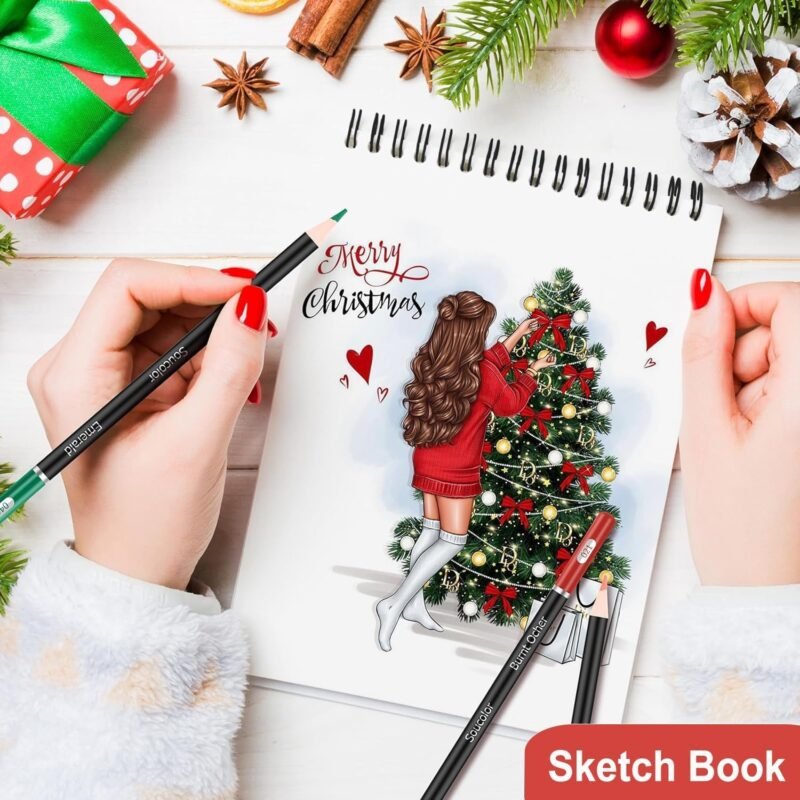 Soucolor 72-Color Colored Pencils for Adult Coloring Books, Back to School Supplies, Soft Core, Artist Drawing Sketching Pencils Set, Art Supplies Kit Gifts for Kids Teens Beginners Blending Shading - Image 5