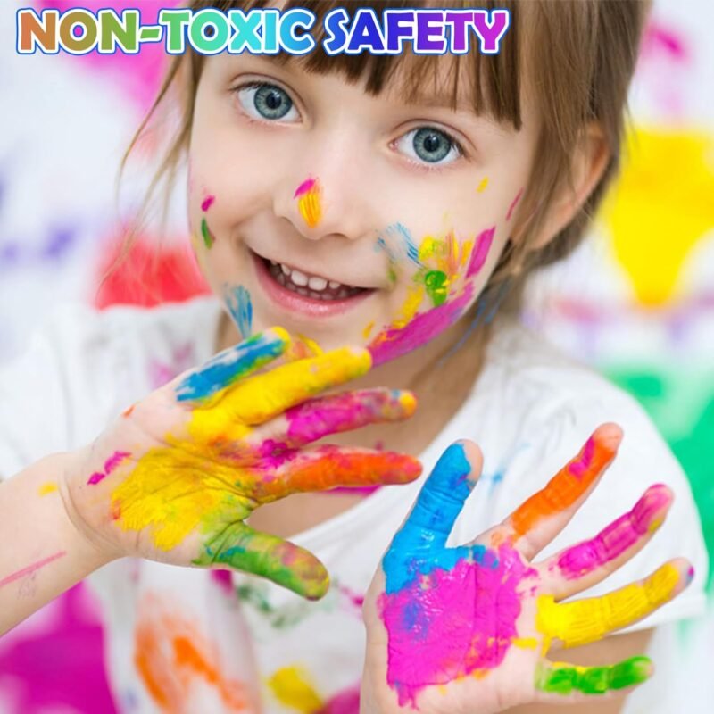 AROIC 16Colors Kids Washable Finger Paint, Non-Toxic, Art Painting Supplies for Toddlers, Finger Painting Supplies for Kids, Hand Paint Set DIY Crafts - Image 4
