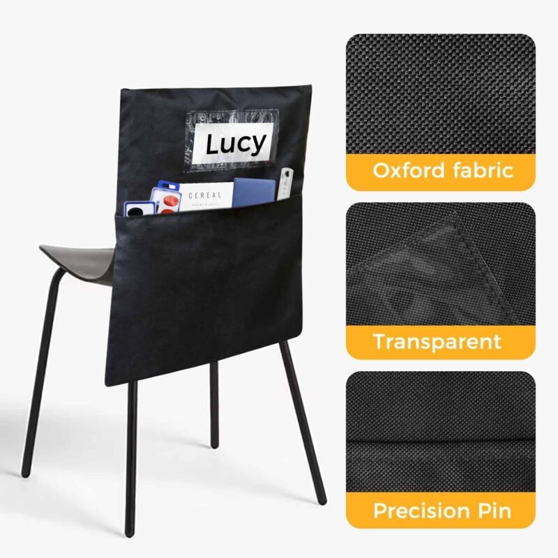 12 Pack Chair Pockets for Classrooms - Seat Sacks Organizer for K-2 Students, Durable Fabric Storage Pockets for School Supplies & Books - Image 4