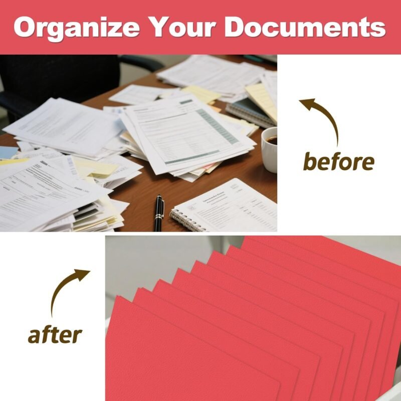 Folders with Pockets, LAYZZ 30 Pack Paper Pocket Folders, 2 Pocket Folders Fits Letter Size Paper, for School Office and Home (Red) - Image 6