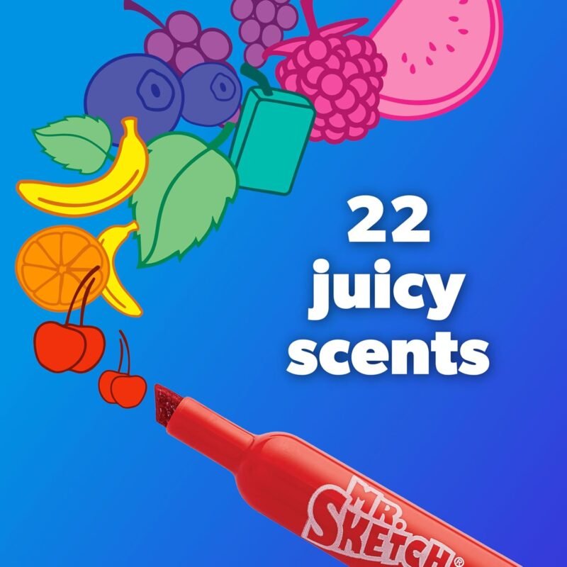 Mr. Sketch Scented Markers, Chisel Tip Marker, Assorted Colors, 22 Count - Image 3