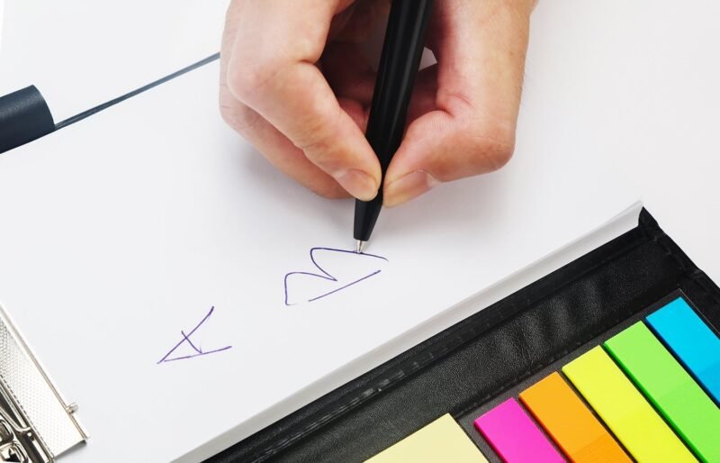 Sticky Notes Notebooks Colored Page Markers Bundle Set, Rectangular Notes and Index Tabs Flags Organizer, W/Fashion Ballpoint Pen, Leather Look Design Holder,Office and Teacher Gift.YISEEK - Image 4