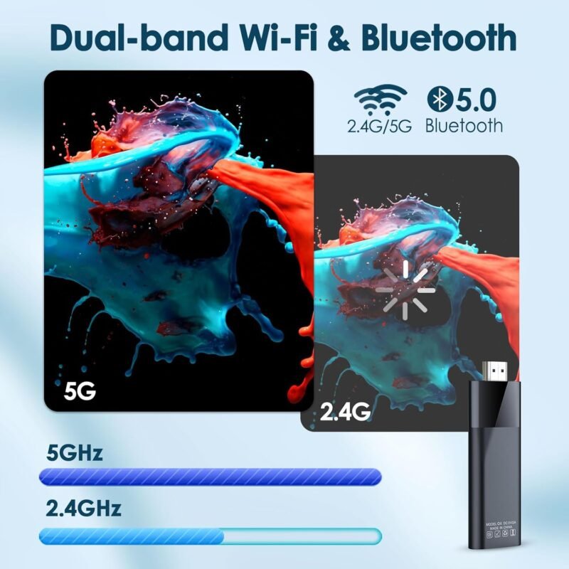 BL Android TV Stick 4K, 2025 Android TV Stick 10.0 2GB RAM 16GB ROM, Tv Stick 4K Ultra HD H313 CPU Supports 2.4G/5G Wi-Fi Bluetooth 5.0 USB HDR10 with Bluetooth Voice Remote Control - Image 4