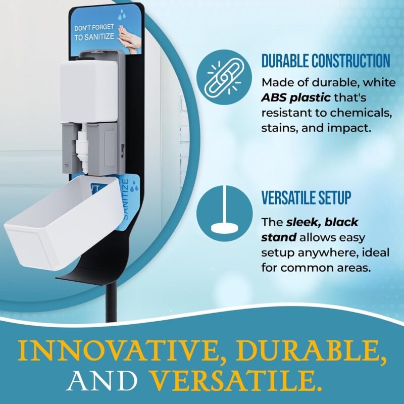 Automatic Hand Sanitizer Dispenser with Stand - Touchless Sanitizer Station for High-Traffic Areas, Malls, Schools, & Offices, Refillable - Image 4