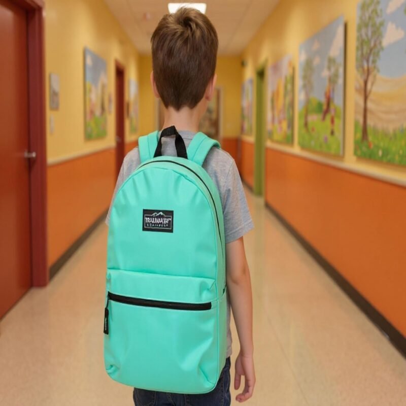 Trail maker Classic 17 inch Backpacks with Adjustable Padded Straps | School Backpacks for Girls, Boys (Aqua) - Image 7