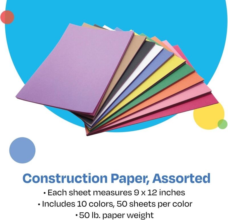 Childcraft Construction Paper, 9 x 12 Inches, Assorted Colors, 500 Sheets - 1465886 - Image 2