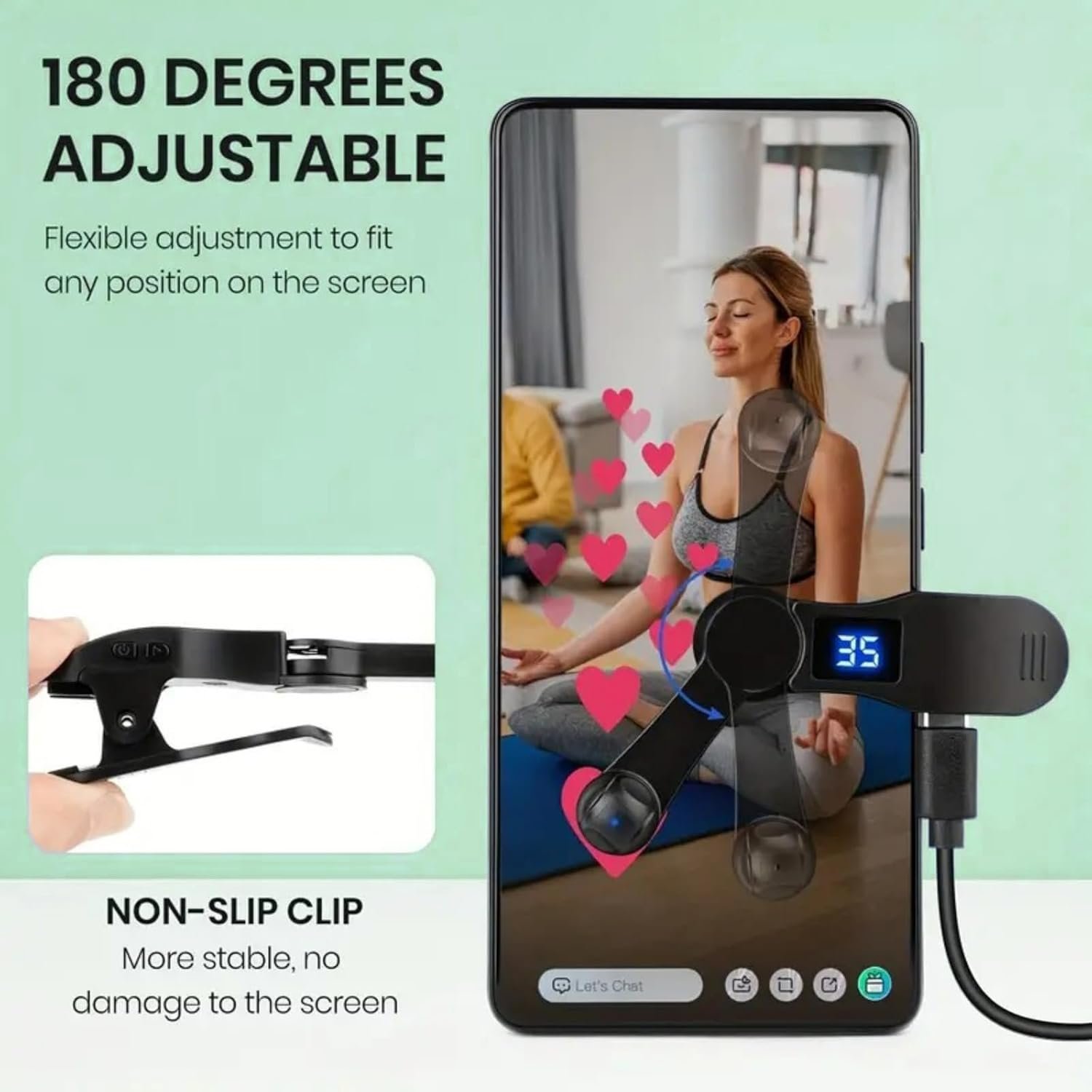 Aylthyo Auto Clicker for Smart Phone, Phone Screen Device Speed Clicker for iPhone iPad Apps, Fast Click Simulation Finger Continuous Click for Tiktok, Live Broadcasts Likes, Lightning Deal, Reward Task, Plug and Play(Black) - Image 4