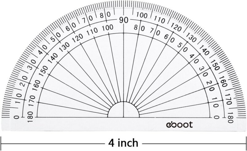 eBoot Plastic Protractor Protractor 180 Degrees, 4 Inch and 6 Inch, Clear, 2 Pieces - Image 5