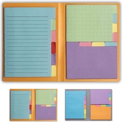 Panda Planner Sticky Notes Set – 140 Spring Colors Sticky Notes for Home, Office, & School – Tabbed, Dotted, Blank, & Lined Sticky Notes for Productivity & Organization (Spring Colors)