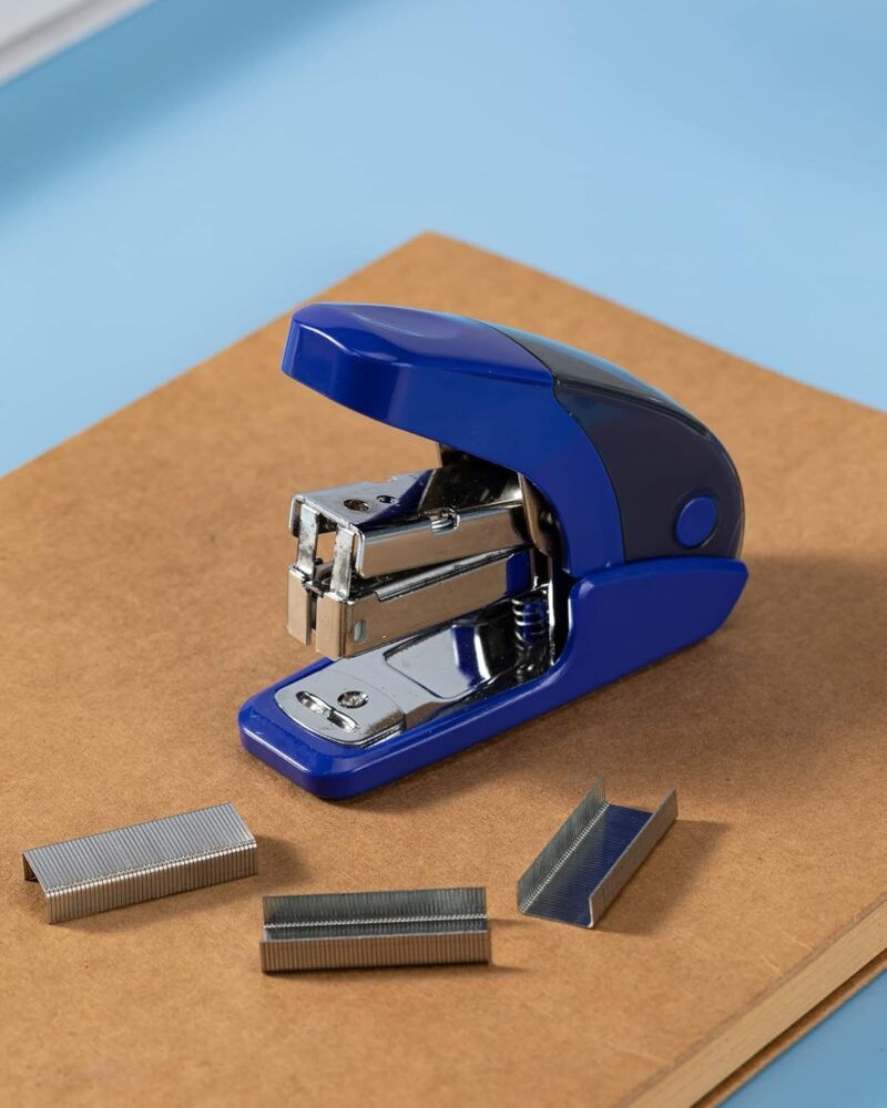 PAPERPAL Effortless Mini Stapler Set, 20 Sheet Capacity, Integrated Remover & Staple Storage, Holds 1/4" Staples, Includes 1000 Staples, Lightweight, Office, School & Daily Use, Dark Blue - Image 6