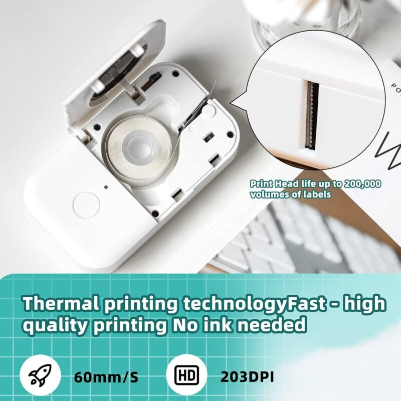 Phomemo D30 Mini Label Maker - Inkless Thermal Portable Bluetooth Label Printer with Tape with 1000+ Templates, Organized Zones for Home, Office, School, Store, Pantry, Green - Image 6