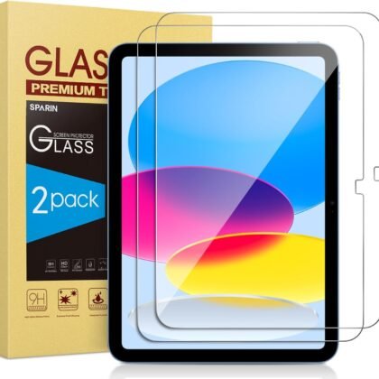 SPARIN Screen Protector for iPad 11th 10th Generation (iPad A16 11-inch 2025/10.9 inch 2022), 2 Pack Tempered Glass for iPad 11/10 Gen, Case Friendly, Anti-Scratch, Touch Sensitive
