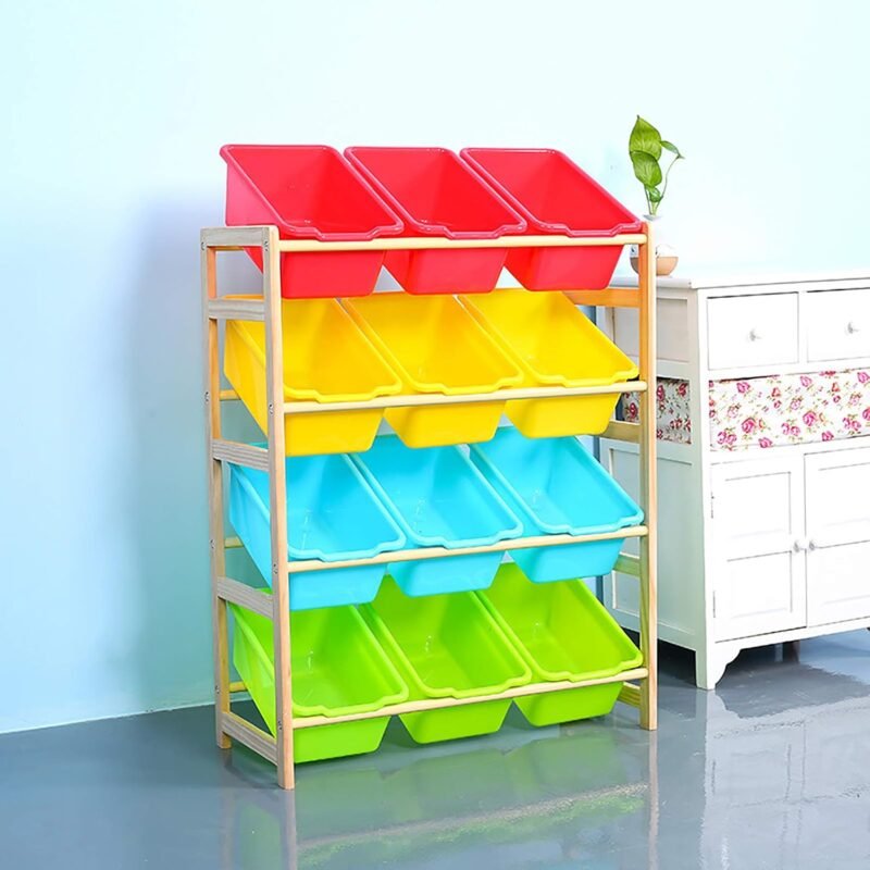 WUWEOT 16 Pack Cubby Bins Classroom Toys Bins, Plastic Books Storage Bins, Easy-to-Grip Stackable Crafts Organizer for Classroom, Nursery, Playrooms And Home Organization - Image 4