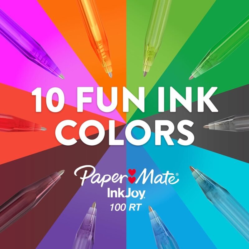 Paper Mate InkJoy 100RT Retractable Ballpoint Pens, Medium Point (1.0mm), Assorted, 20 Count - Image 4