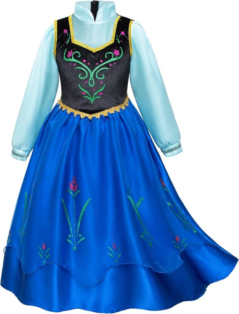 Princess Costumes Birthday Party Dress Up for Little Girls/Long Sleeve with Cape - Image 4