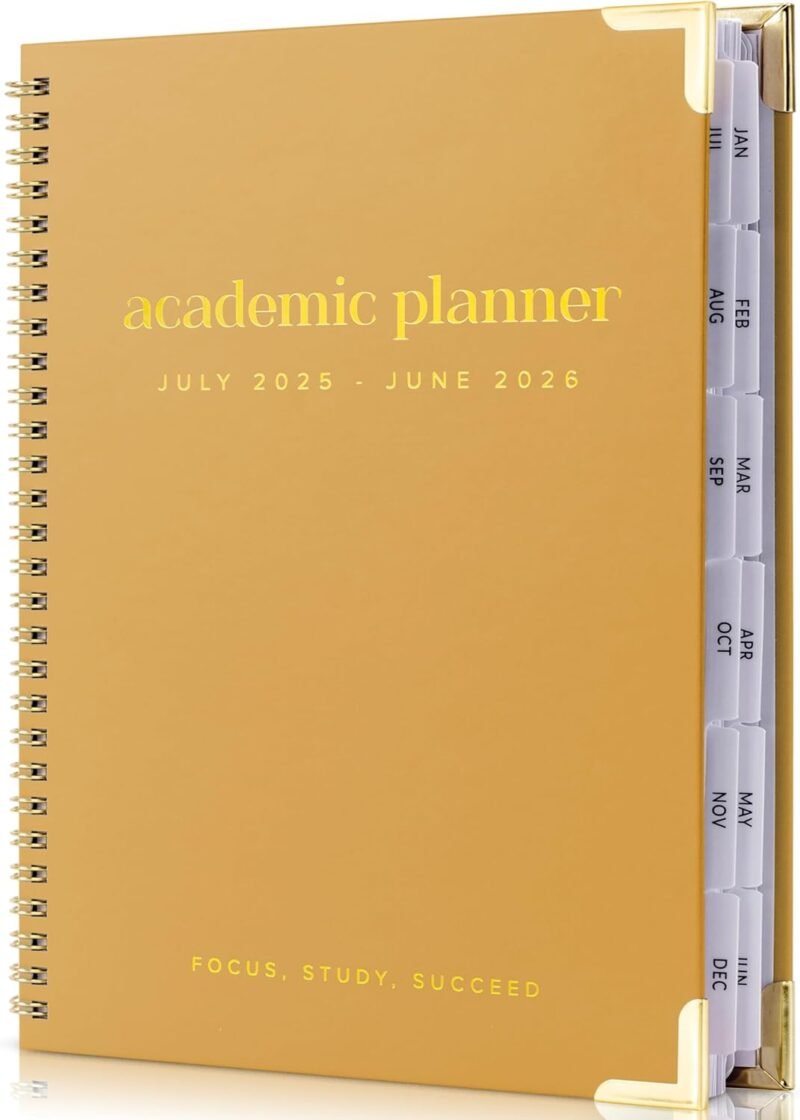 Aesthetic 2025-2026 Academic Planner - A Beautiful 7 x 10" Daily Planner for Women or Men with Weekly & Monthly Spreads For The 25-26 School Year - Modern Calendar Runs From July 2025, June 2026