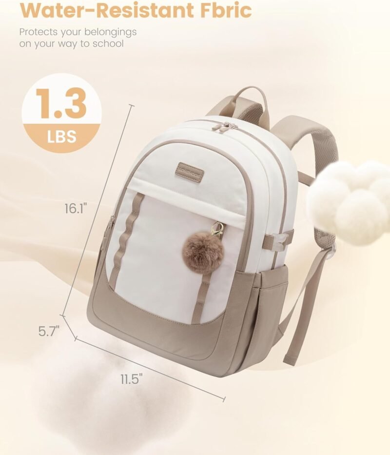 LOVEVOOK School Backpack for Teen Girl, Cute Student Bookbag Fits 15.6 Inch Laptop, Back to School Backpack Purse for Teenagers, Casual Daypack Kid Back Pack Travel Bag, Gift - Image 4