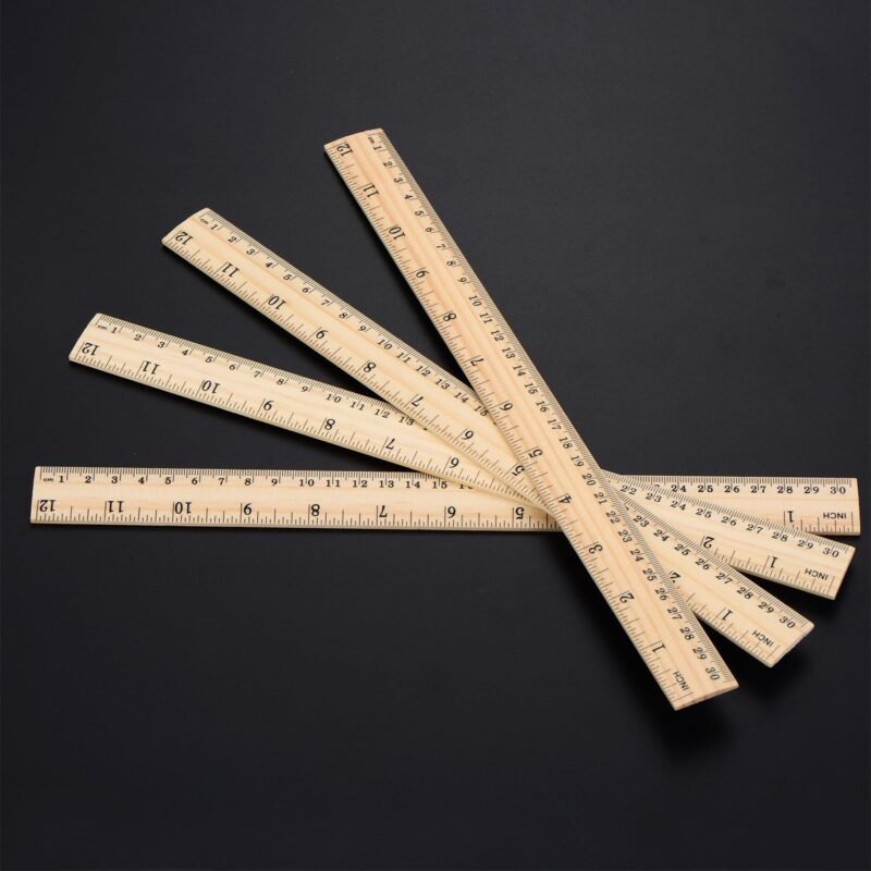 Outus 12 Pack Wood Ruler Bulk for Students Wooden School Rulers Gifts Office Classroom Measuring, 2 Scale, 12 Inch and 30 cm - Image 7