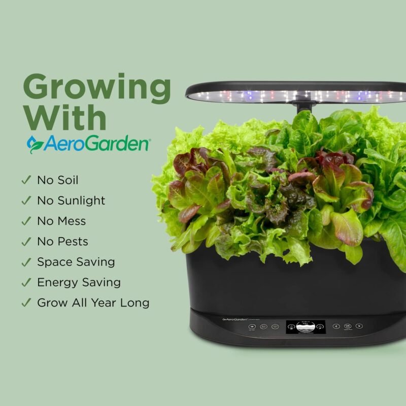 AeroGarden Bounty Basic - Indoor Garden with LED Grow Light, Black - Image 5
