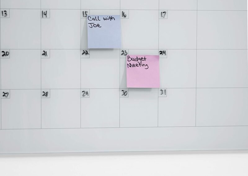 Audio-Visual Direct Magnetic Glass Dry Erase Board Set (3' x 2', Calendar White) for Wall - Monthly Planner - Image 5
