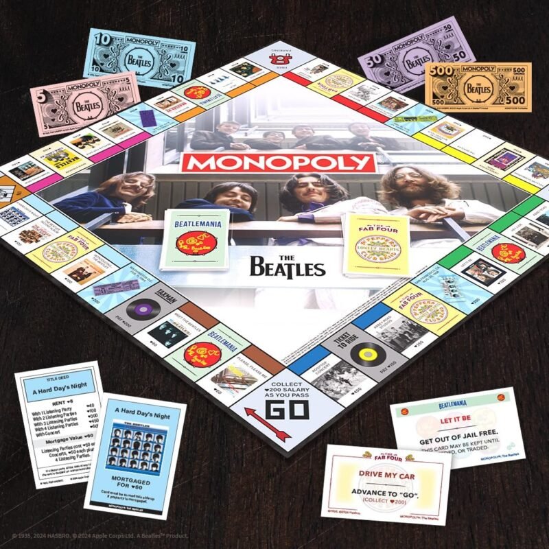 Monopoly: The Beatles, Play as Rocky Raccoon, Maxwell's Silver Hammer, I Am The Walrus & More, Officially Licensed Collectible Game Based on The Beatles Rock Band for 2-6 Players - Image 4