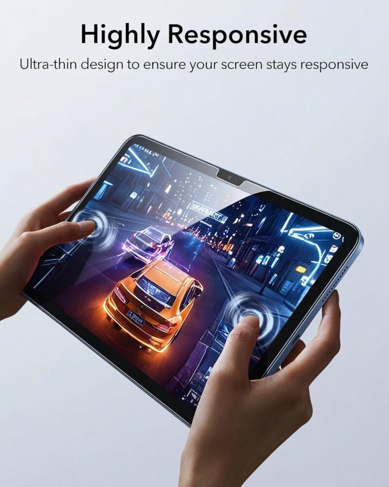 ESR 2 Pack Screen Protector for iPad 11th/10th Generation A16 (10.9 Inch, 2025/2022), 9H Tempered Glass Film Guard with Alignment Frame, Anti-Scratch, Bubble Free, HD Clarity, Apple Pencil Support - Image 6