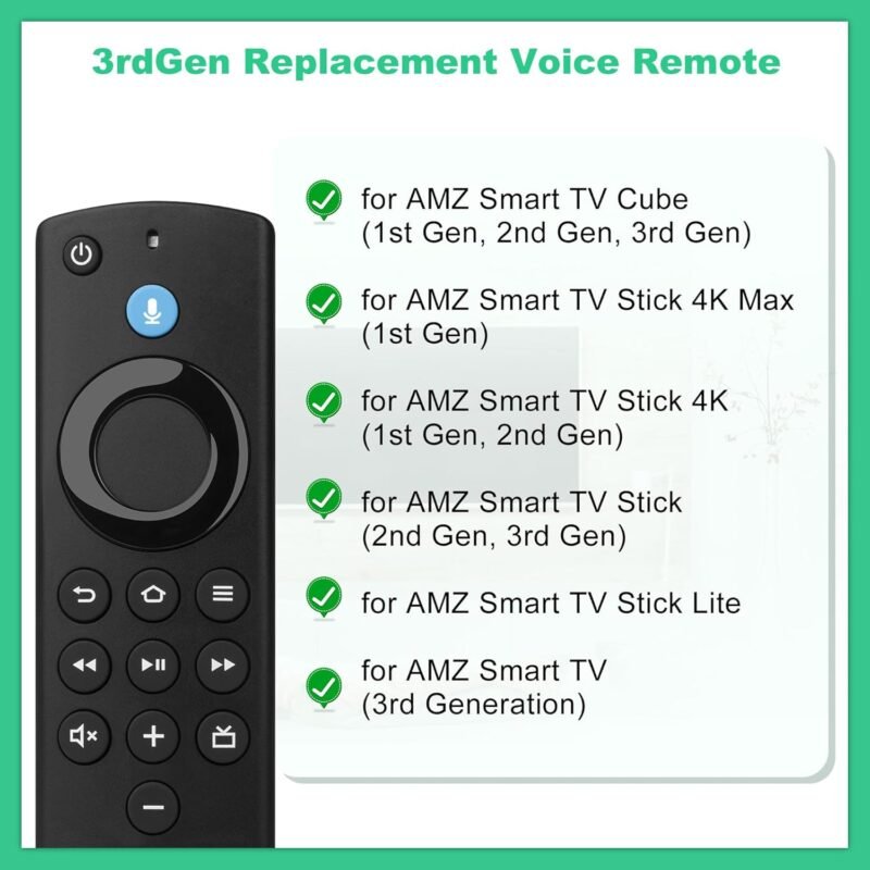 Replacement Voice Remote 3rd Gen,Compatible with AMZ Smart TV (Stick/4K/4K Max/Lite/Cube),for Insignia-Toshiba-Pioneer Smart TV - Image 2