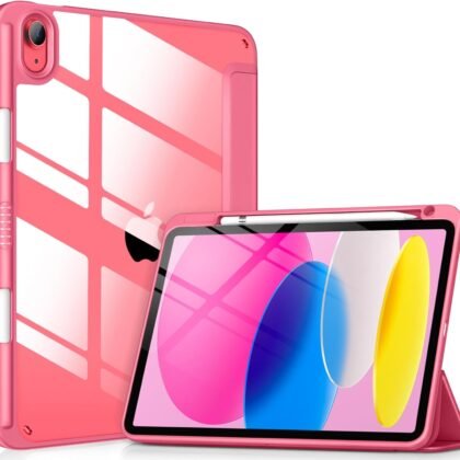 VIKESI Case for iPad (A16) 11-inch 2025 and iPad 10th Generation 10.9 Inch 2022, Clear Back and TPU Shockproof Frame Cover [Built-in Pencil Holder, Support Auto Sleep/Wake] - Watermelon