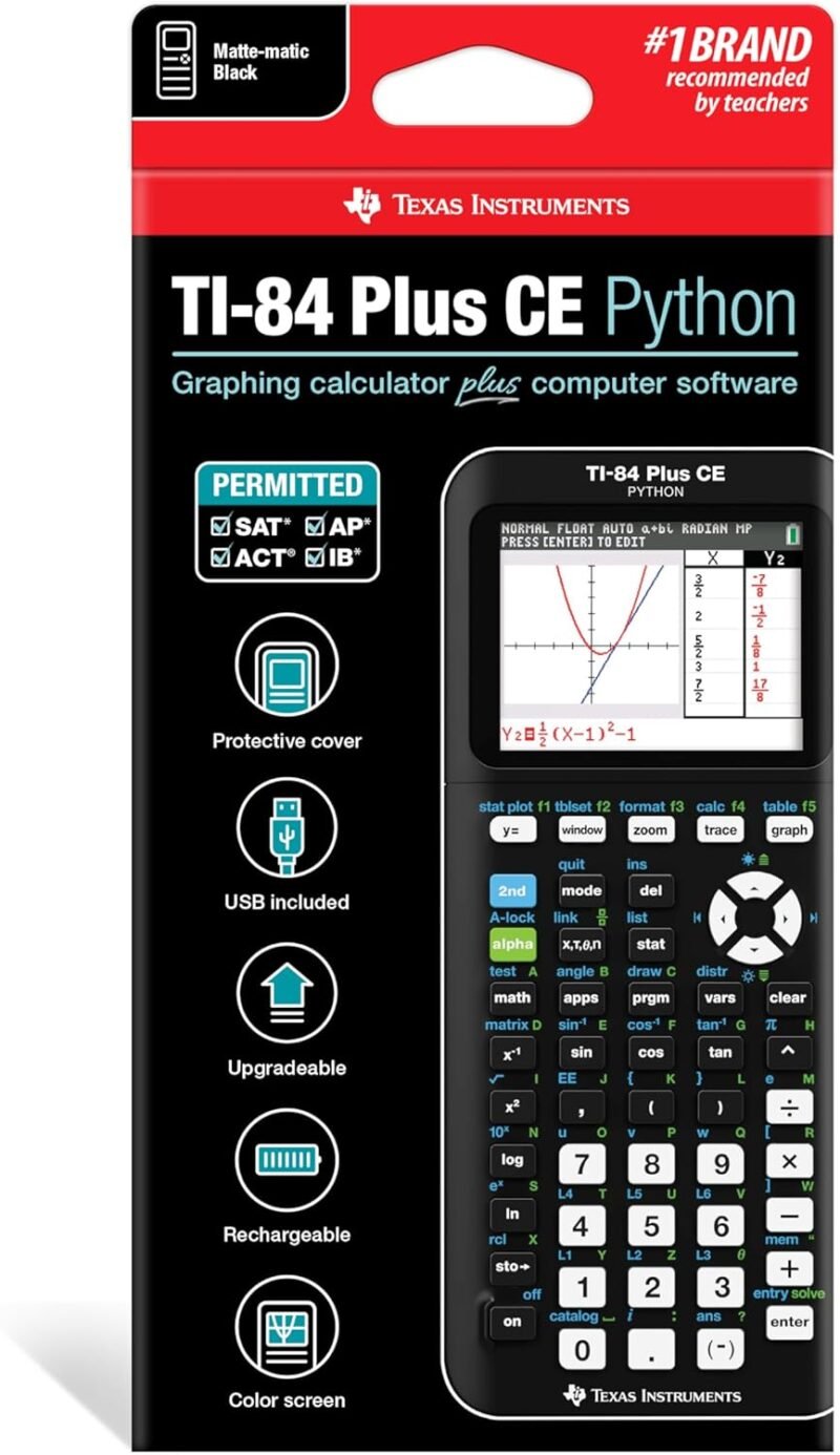 Texas Instruments TI-84 Plus CE Color Graphing Calculator, Black - Image 5