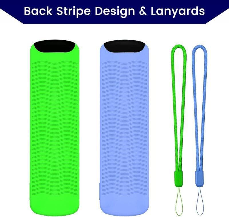 2-Pack Glowing Green + Glow Blue Remote Cover Compatible with Lenovo FireTV Stick, HD, 3rd Gen., 4K Remote Controls, Anti-Slip Silicone Protective Case with Lanyard, GITD! - Image 7