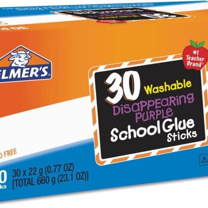 Elmers E605 Disappearing Purple All Purpose Glue Sticks Purple/Clear 30/Box