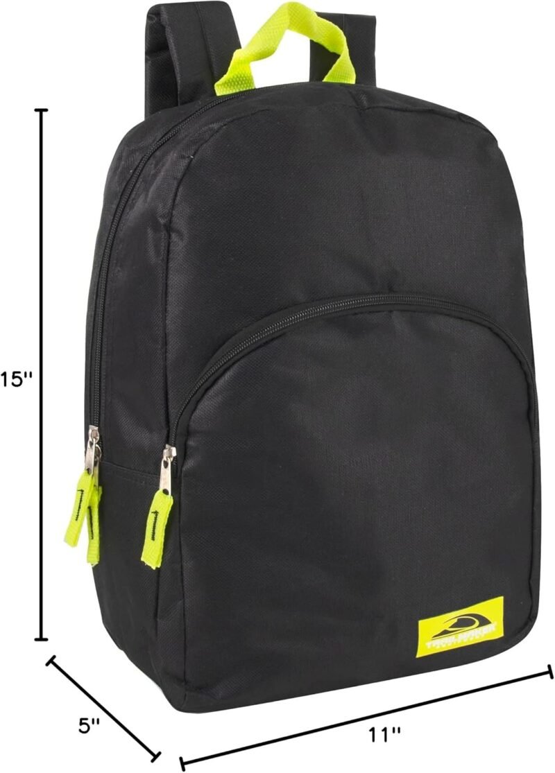 Color Block Backpacks for School Boys and Girls, 15 Inch Two Tone Backpack for Classroom, Work, Travel for Kids and Adults - Image 8