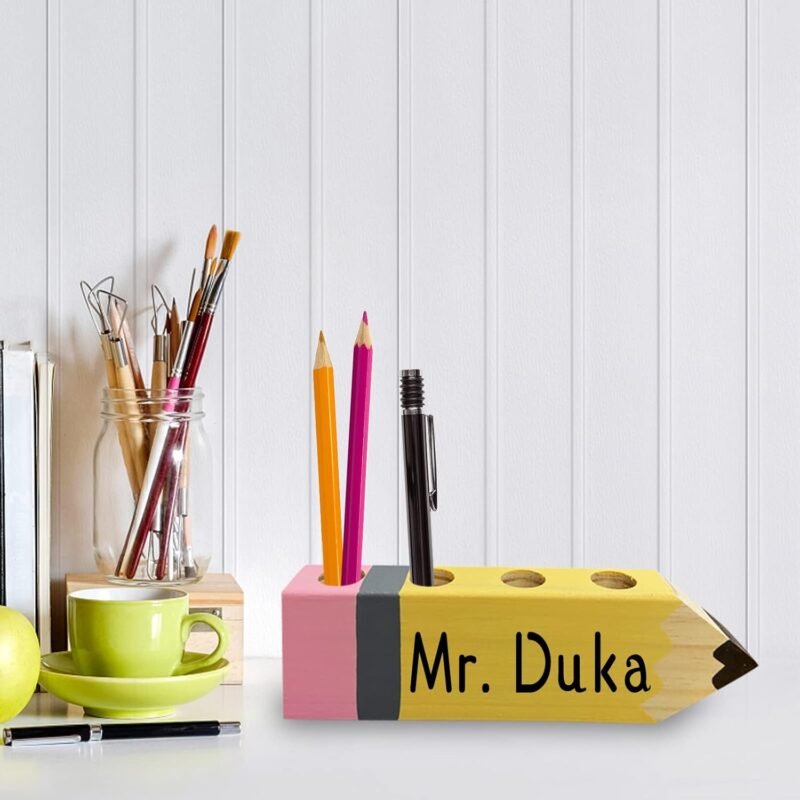 Teacher Gifts - Teacher Name Pencil Holder - Teacher Christmas Gift for Women Men Desk Sign Classroom School Office Decor - Image 6