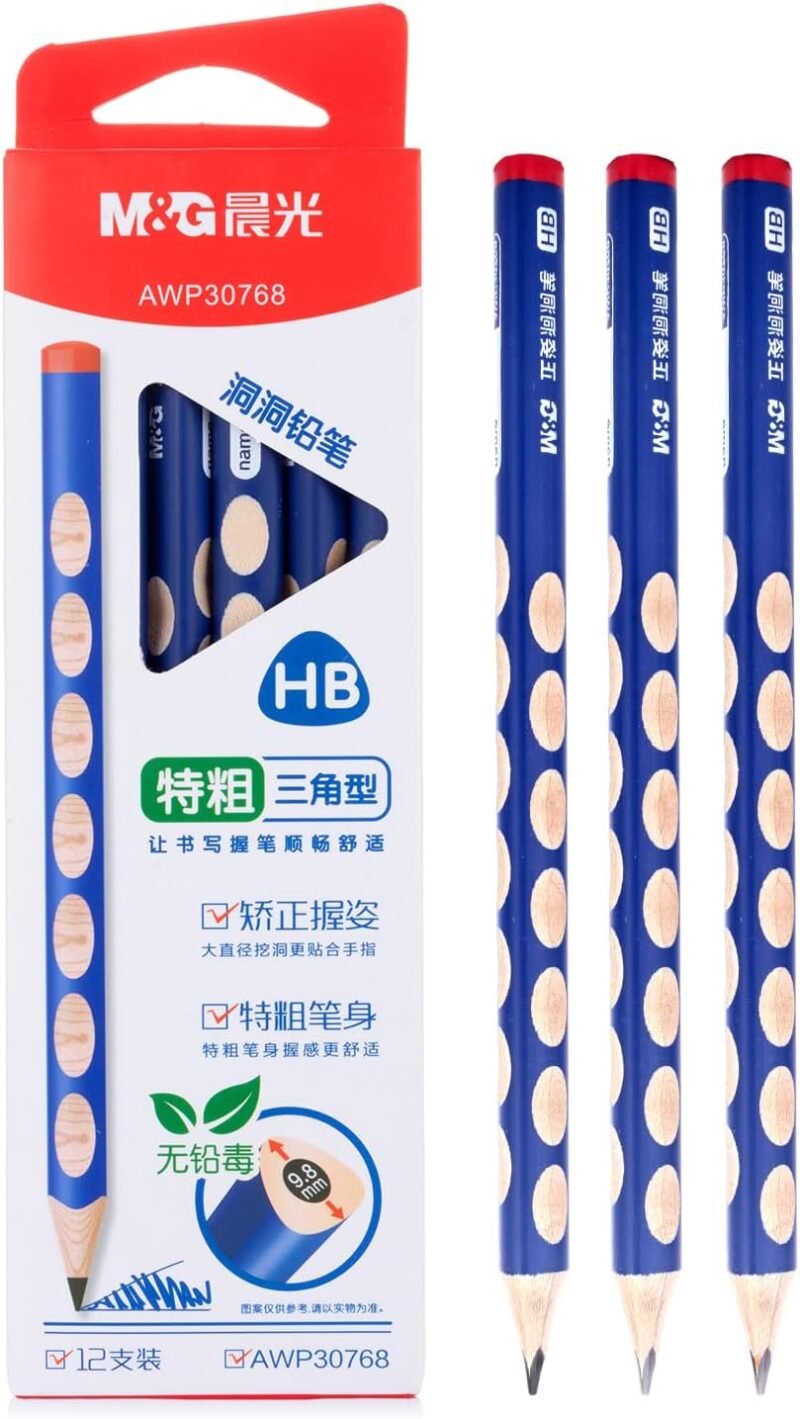 M&G 12 Pcs Triangular Pencils for Kids, Triangular Pole with Grip Correction HB Pencils, Pre-sharpened, Graphite Wood Pencils with Smooth Writing for School, Office, Painting, Sketching, Weddings - Image 8
