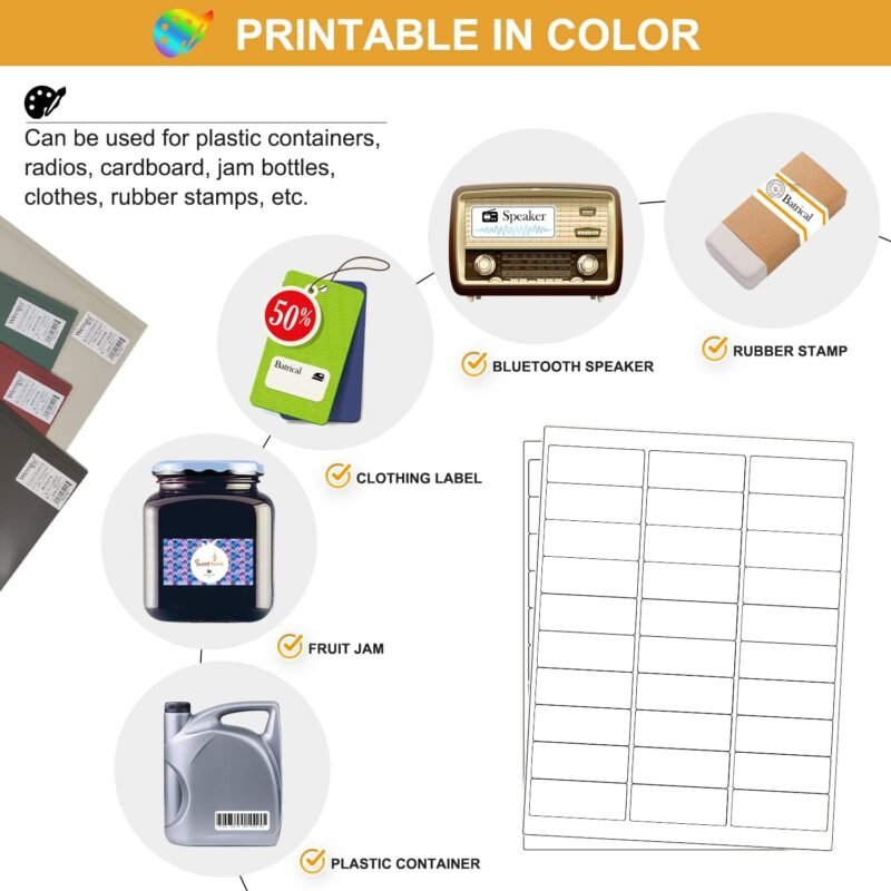1" x 2-5/8" Address Labels 900 Labels Sticker Paper for Laser/Ink Jet Printer mailing Labels 8.5"×11" White 30 per Sheet - Image 4