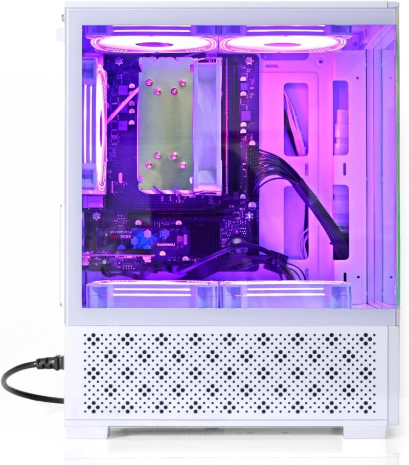 LXZ Desktop PC Computer AMD Ryzen 7-5700G 8 core 3.9GHz, 16G DDR4 RAM, 512GB NVME SSD, Tower Computer with Power Supply 400W for Home and Office (White) - Image 8