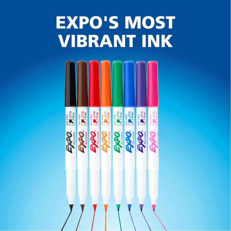Expo Low-Odor Dry Erase Markers, Ultra-Fine Tip, Black, 4 Count - Image 8