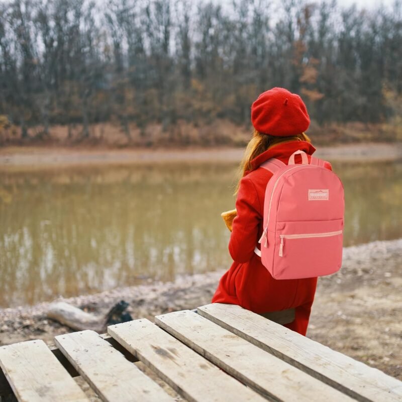Trail maker Classic 17 inch Backpacks with Adjustable Padded Straps | School Backpacks for Girls, Boys (Coral) - Image 8