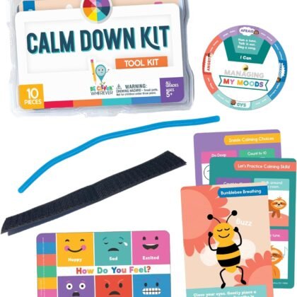 Carson Dellosa 10-Piece Calming Corner Tool Kit, Feelings Wheel, Emotions Chart, Anxiety Relief Items, Fidgets for Kids, and More Emotional Support Classroom Supplies